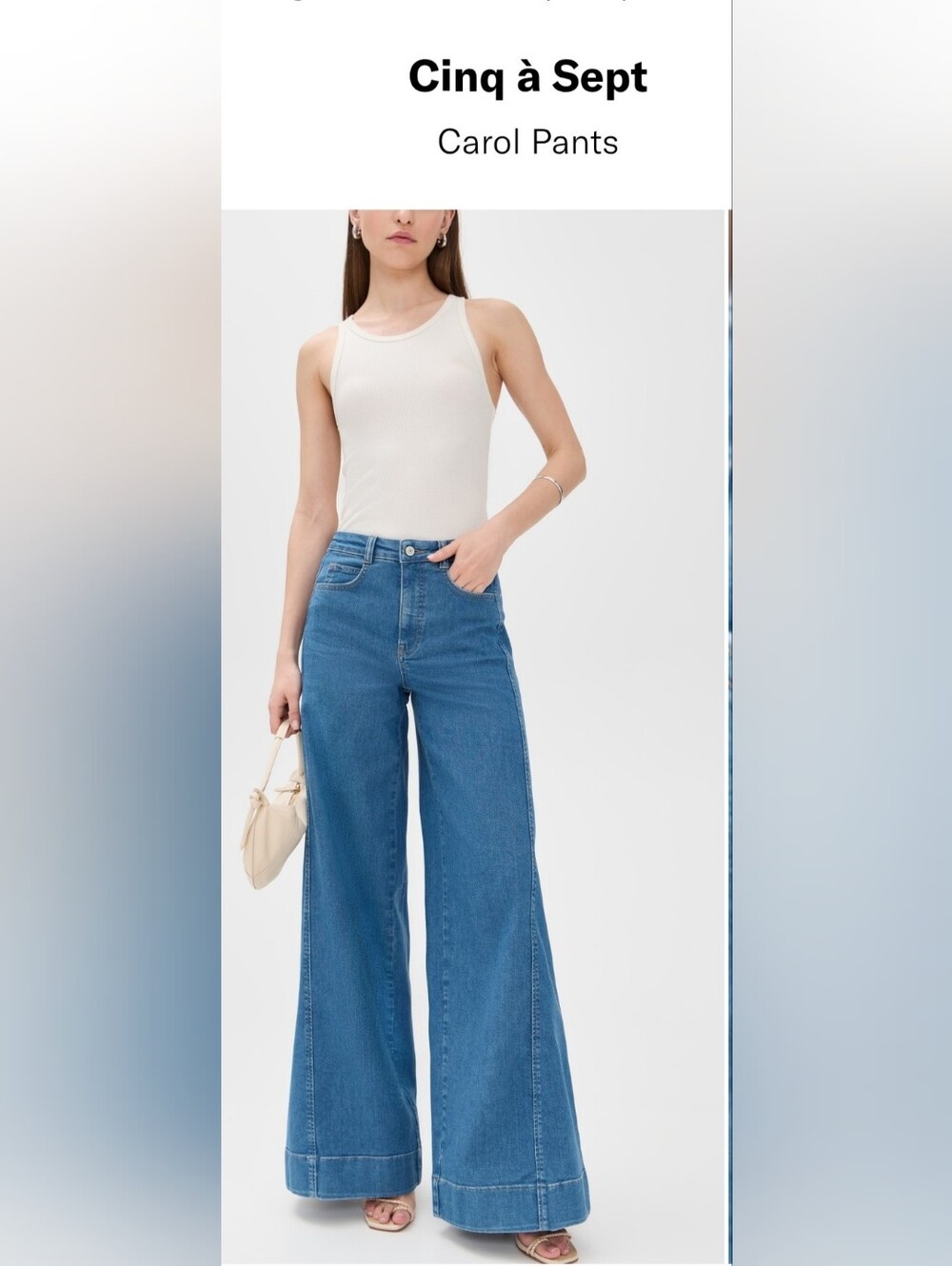 Cinq a Sept Wide-Leg  HIgh Waisted Carol Pants in Surf Blue Sz 00 NWT